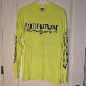 Harley-Davidson Bright Yellow Flame Long Sleeve Mens M